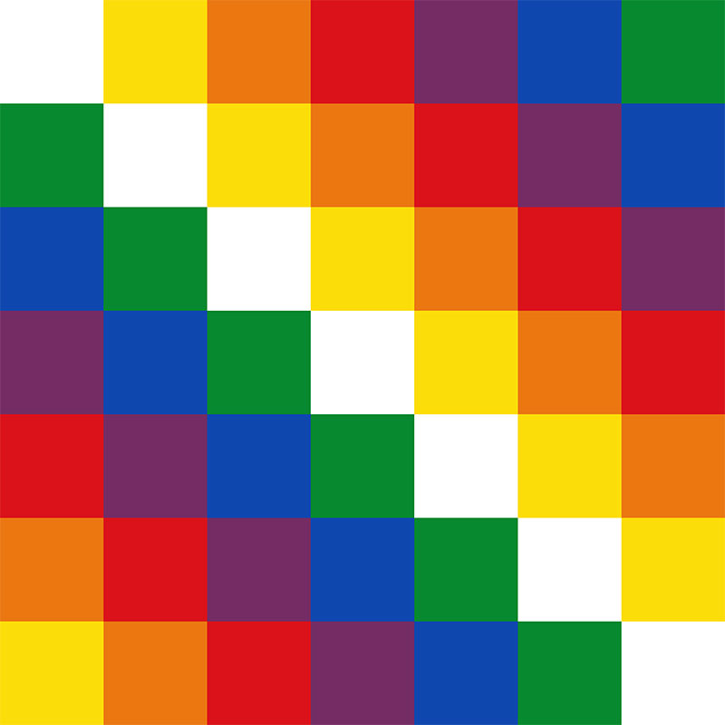 Wiphala of Qulla Suyu, official variant flag of Bolivia since 2009