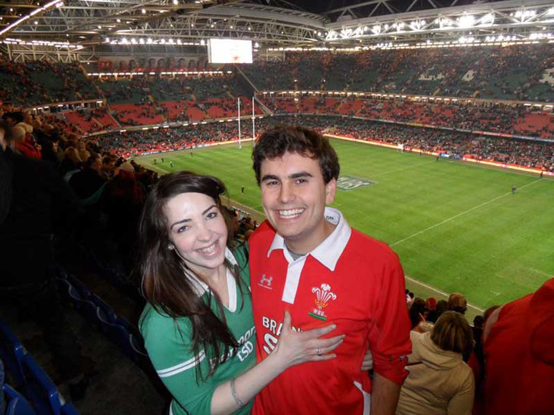 Luke and Eimear Upton celebrating / commiserating a win at the Millennium Stadium in 2010. Image © Luke Upton.