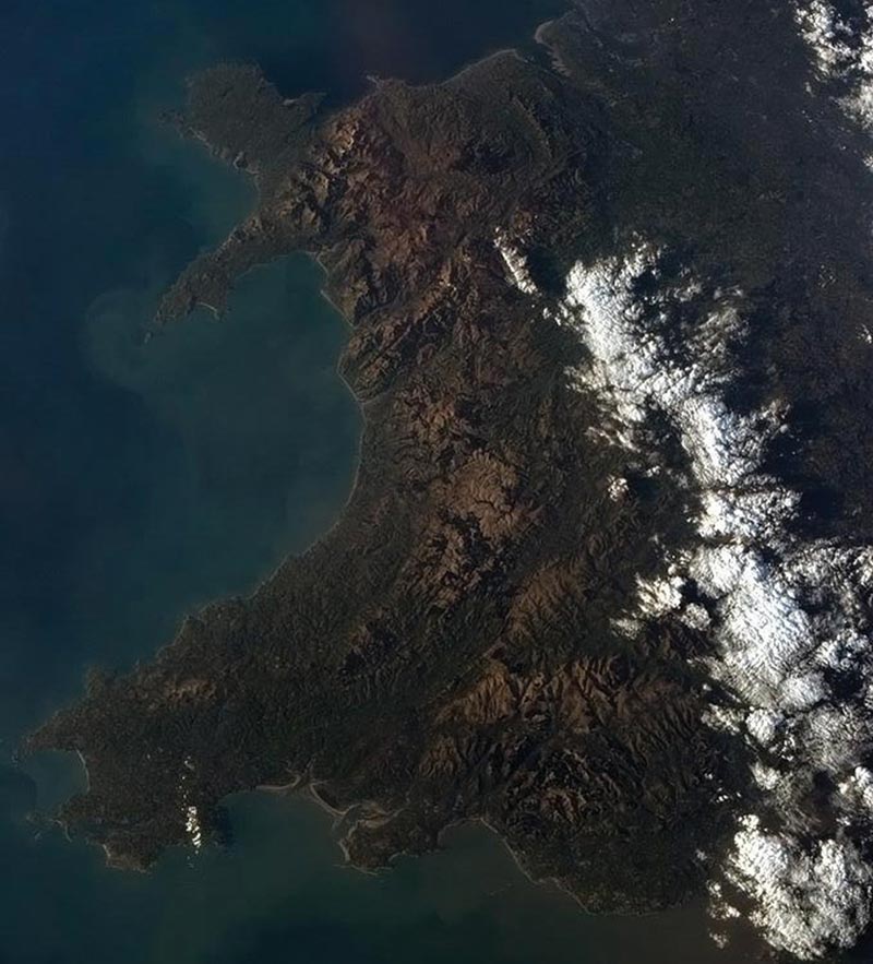 Wales as seen from the ISS © Commander Chris Hadfield via twitter